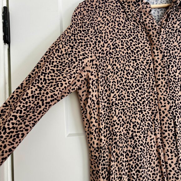 Tuckernuck | Aster Leopard Print Button Down Midi Shirt Dress Long Sleeve | M - Picture 16 of 16